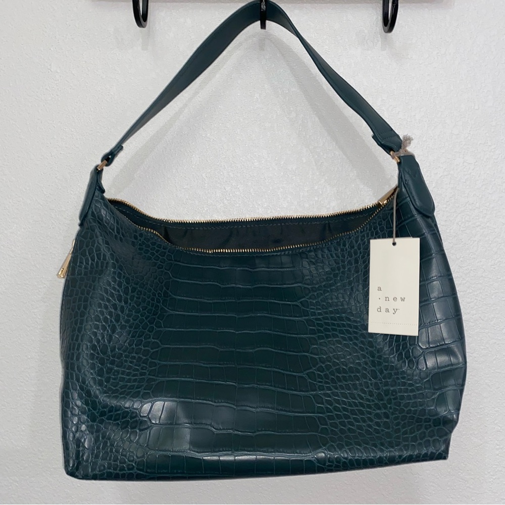 New Day Green Croc Crossbody or Shoulder Bag